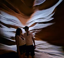 Angel y Sara en Antilope Canyon